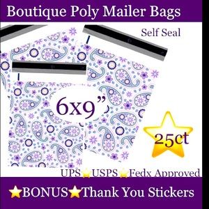 25ct 6x9’ Polymailer Bags~BONUS! 25ct  Thank You Stickers Included 🍃🆕🍃